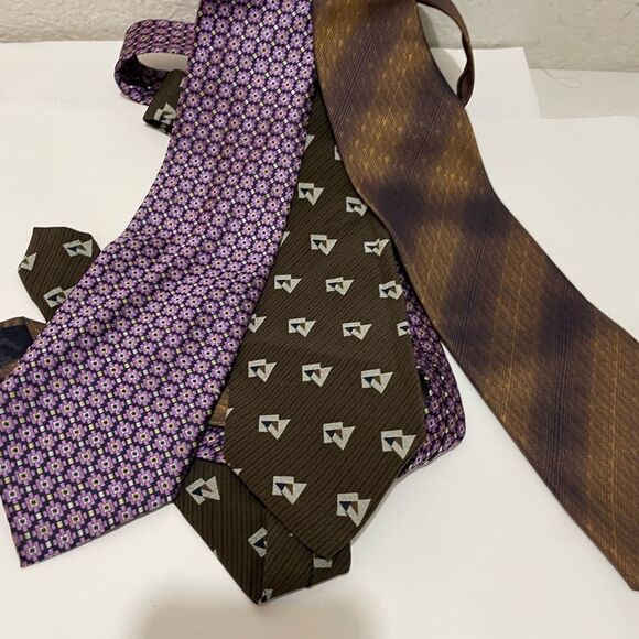 Lot of 3 Men’s Designer Silk Ties Giorgio Armani - Picture 4 of 8